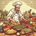 Fresh Ingredients, Delicious Meal: Chef in Action