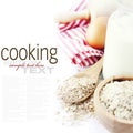 Fresh ingredients for oatmeal cookies Royalty Free Stock Photo