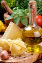 Fresh ingredients for traditional Italian cuisine Royalty Free Stock Photo