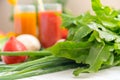 Fresh ingredients for vegetable smoothies Royalty Free Stock Photo