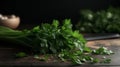 Fresh italian parsley on the table.Generative AI