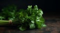 Fresh italian parsley on the table.Generative AI