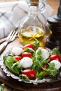 Fresh italian salad with mozzarella cheese Royalty Free Stock Photo