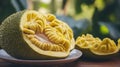 Fresh Jack fruit in a white dish Royalty Free Stock Photo