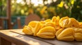 Fresh Jack fruit in a white dish Royalty Free Stock Photo