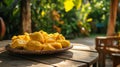 Fresh Jack fruit in a white dish Royalty Free Stock Photo