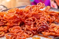 Fresh Jalebi Sweet Snack outdoors in a bazaar