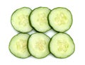 Fresh japanese cucumber sliced isolated on white background Royalty Free Stock Photo