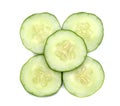 Fresh japanese cucumber sliced isolated on white background Royalty Free Stock Photo