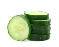 Fresh japanese cucumber sliced isolated on white background Royalty Free Stock Photo