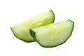 Fresh japanese cucumber sliced isolated on white background Royalty Free Stock Photo