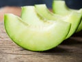 Fresh japanese green melon fruit. Royalty Free Stock Photo