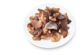 Fresh jelly ear mushrooms in white plate Royalty Free Stock Photo