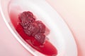 Fresh jelly plate in red color Royalty Free Stock Photo