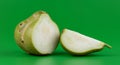 Fresh Jicama Slices on Green Background Royalty Free Stock Photo