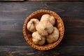 Fresh jicama or yam bean in a basket