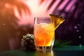 Fresh juice cocktail on the table against summer background Royalty Free Stock Photo