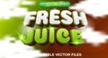 Fresh Juice 3d editable text effect Template Royalty Free Stock Photo
