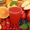 Fresh juice from fruits like oranges, berries and strawberries