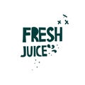 Fresh juice hand drawn flat vector lettering