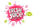 Fresh juice logo emblem bright splash shiny stickers, emblems banners labels , fruits vegetables fresh smoothies.