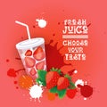 Fresh Juice Logo Healthy Vitamin Drink Bar Colorful Banner