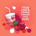 Fresh Juice Logo Healthy Vitamin Drink Bar Colorful Banner