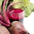 Fresh juice of red beets on white Royalty Free Stock Photo