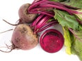 Fresh juice of red beets on white Royalty Free Stock Photo