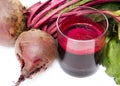 Fresh juice of red beets on white Royalty Free Stock Photo