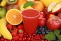 Fresh juice from red fruits Royalty Free Stock Photo