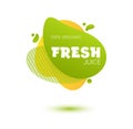 Fresh juice tag. Bright splash shiny stickers, organic emblems, tags and labels. For badges of fresh market, detox Royalty Free Stock Photo