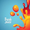 Fresh juices and drops and splashes