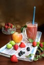 Fresh juices Smoothies Strawberries Apple Blueberries Red Green Yellow