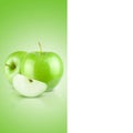 A fresh, juicy apple on a green gradient background background Royalty Free Stock Photo