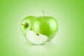 A fresh, juicy apple on a green gradient background background Royalty Free Stock Photo