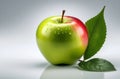 fresh juicy apple on a light background with a leaf1 Royalty Free Stock Photo
