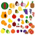 Fresh juicy exotic sweet fruits elements collection Royalty Free Stock Photo