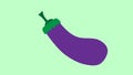 Fresh juicy fruit - eggplant vector icon isolated on white background. eggplant icon, flat style, vegetable vector illustration. Royalty Free Stock Photo