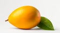 Fresh and Juicy Mango on Pure White Background - Vibrant Tropical Fruit Stock Photo. Royalty Free Stock Photo
