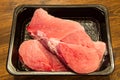 Fresh and juicy marbled beef steak. Purchase in the meat Department. Royalty Free Stock Photo