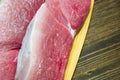 Fresh and juicy marbled beef steak. Purchase in the meat Department. Royalty Free Stock Photo