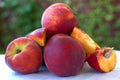 Fresh juicy peach fruit organic food. The natural antioxidants in fruits and vegetables help keep your body working at its best Royalty Free Stock Photo