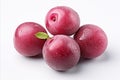 Fresh and juicy plum isolated on white background, high detailed quality for advertising