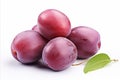 Fresh and juicy plum isolated on white background, high quality image for advertising