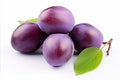 Fresh and juicy plum isolated on white background high quality image for advertising