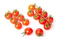 Fresh juicy red cherry tomato bunches closeup isolated on white background. Royalty Free Stock Photo