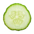 Fresh juicy slice cucumber on a white