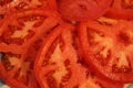 Fresh juicy sliced tomatoes prepared for a salad