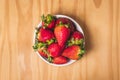 Fresh juicy strawberries in a bowl